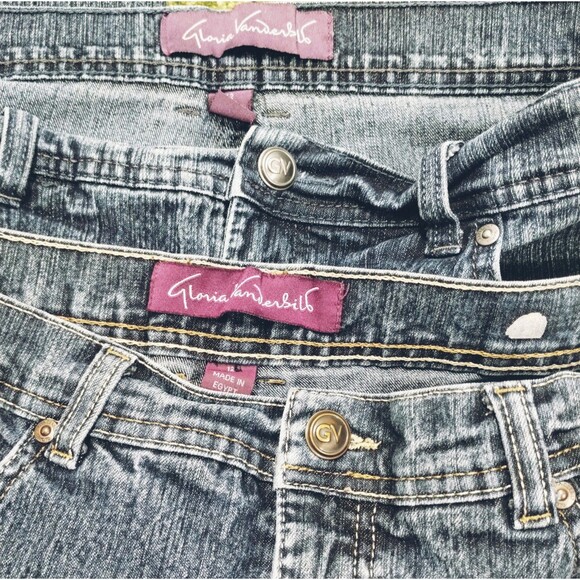 Gloria Vanderbilt Jeans Women 12 Short 2 Pairs Straight Leg Stretch Zip Button - Picture 3 of 9